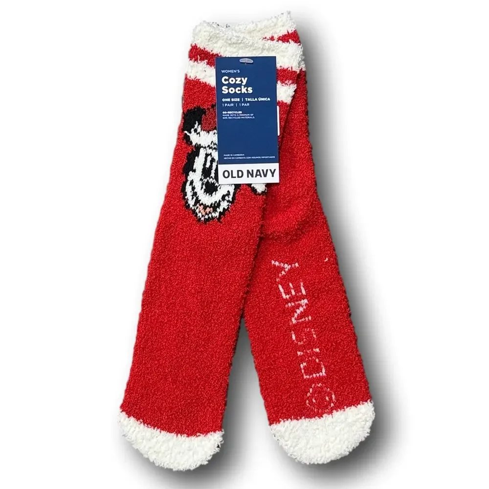 3/$20 Disney Mickey Mouse Christmas Holiday Funny Novelty Cozy Socks - NWT